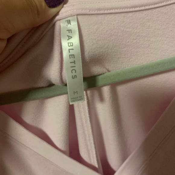 Fabletics Light Pink V-Neck Sweatshirt - Picture 3 of 4